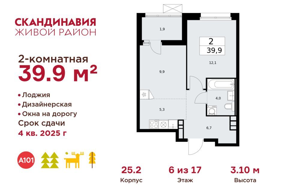 квартира г Москва п Сосенское п Коммунарка б-р Скандинавский 8 Новомосковский административный округ фото 1