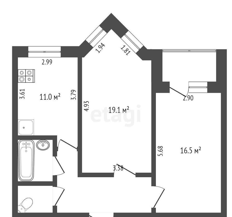 квартира г Омск р-н Кировский ул Транссибирская 6к/1 фото 13