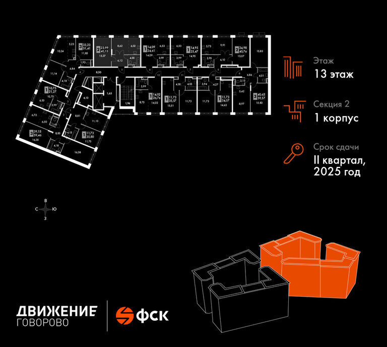 квартира г Щербинка квартал № 1 метро Говорово ЗАО район Солнцево № 3, жилой комплекс Движение. Говорово, к 1 фото 2