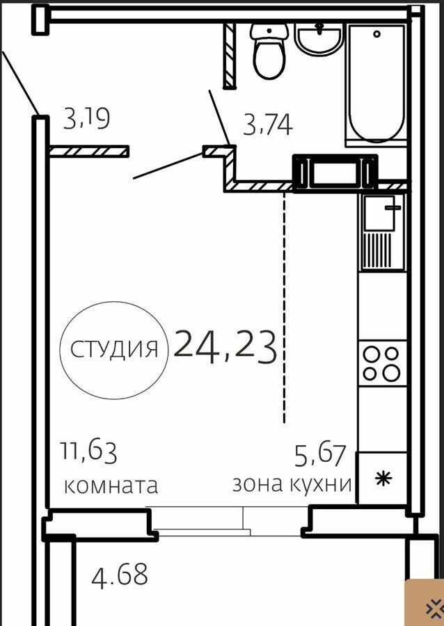 квартира г Челябинск р-н Курчатовский Парковый ул Маршала Чуйкова 32 фото 4