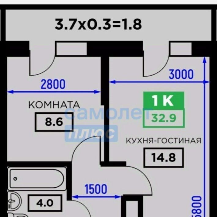 квартира г Краснодар р-н Прикубанский ул Домбайская 55к/3 ЖК «Свобода» фото 2