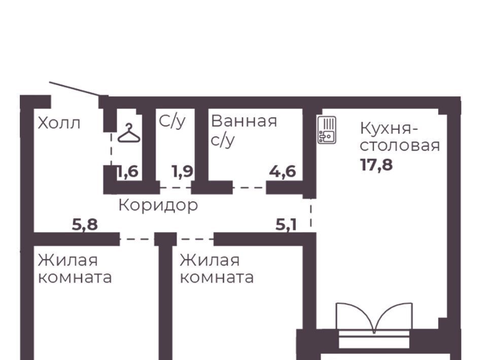 квартира г Челябинск р-н Тракторозаводский пр-кт Ленина 1 фото 1