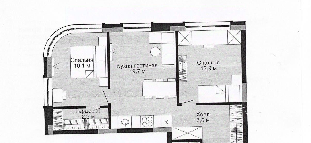 квартира г Кемерово р-н Заводский ул Дружбы 17 парк-квартал «Южный» фото 2