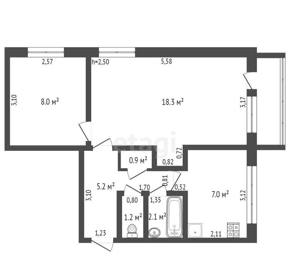 квартира г Бийск 31-й квартал ул Ленинградская 41/2 фото 10