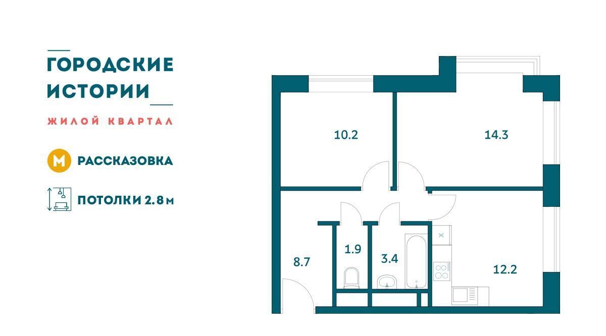 квартира г Москва п Внуковское ЖК «Городские истории» метро Рассказовка фото 1