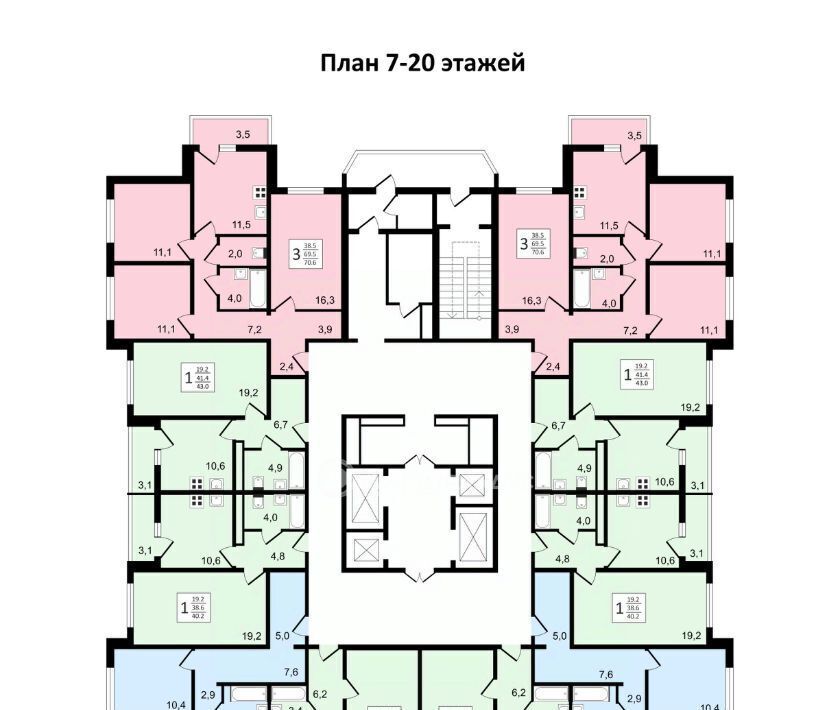 квартира г Воронеж р-н Коминтерновский пр-кт Московский 179/14 ЖК «Задонье» фото 27