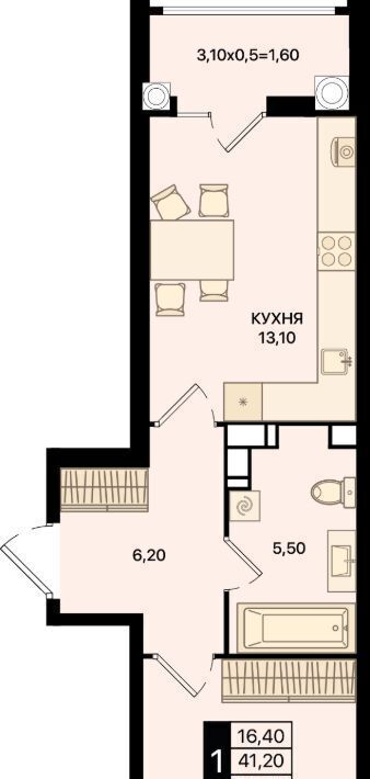 квартира г Ростов-на-Дону р-н Первомайский пр-кт Шолохова ЖК «Движение61» фото 1