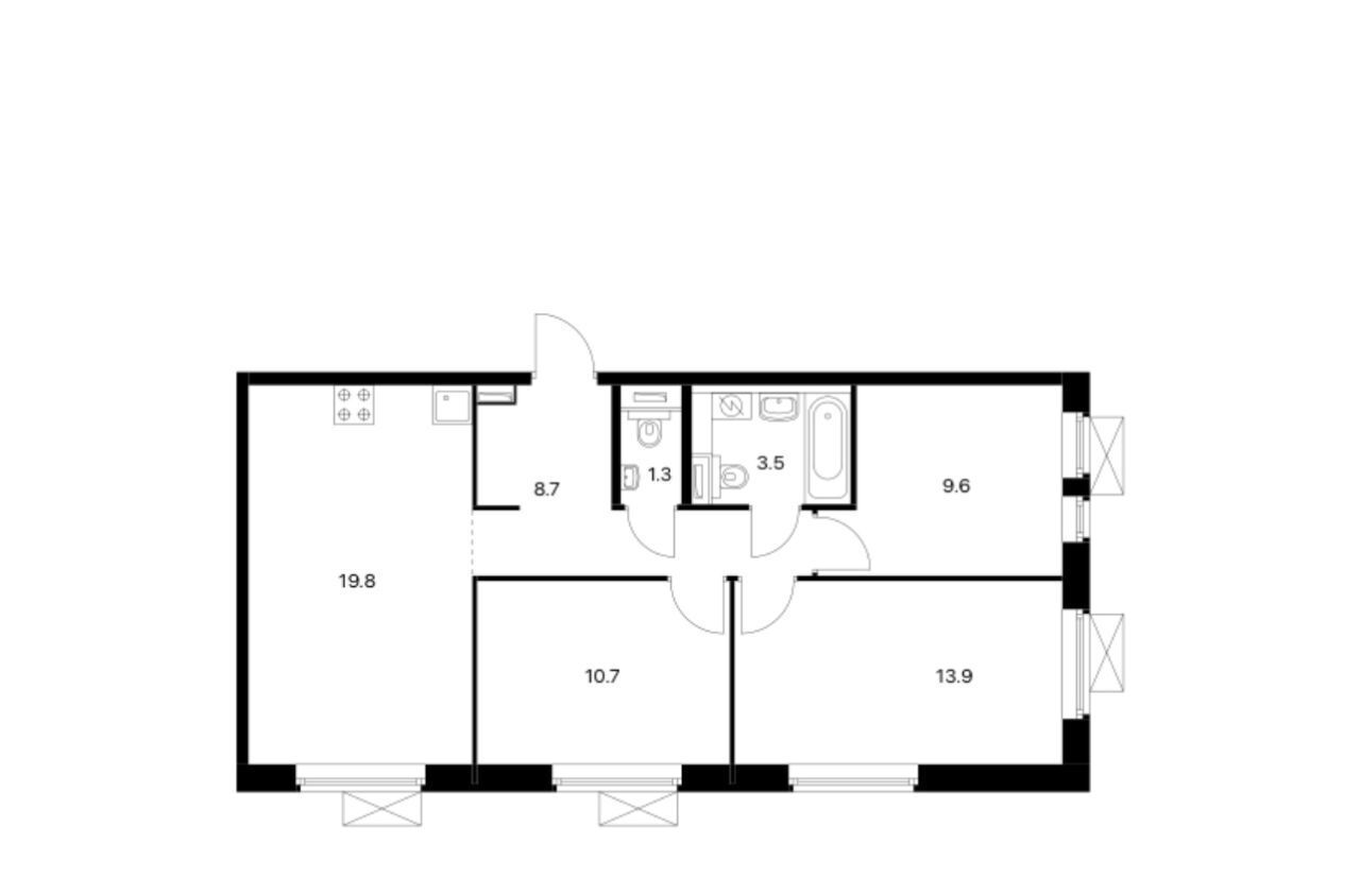 квартира г Зеленоград пер Георгиевский 27к/2 Зеленоград — Крюково фото 29