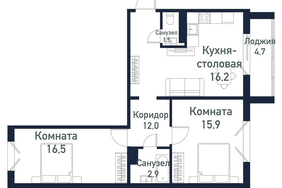 квартира р-н Сосновский п Пригородный жилой комплекс Парковый Премиум фото 1