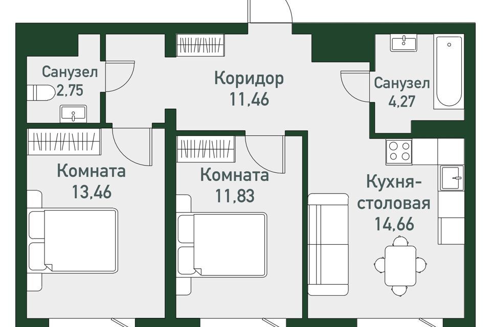 квартира р-н Красноармейский с Миасское Привилегия м-н фото 1