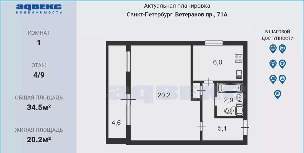 квартира г Санкт-Петербург метро Проспект Ветеранов пр-кт Ветеранов 71 округ Дачное фото 9