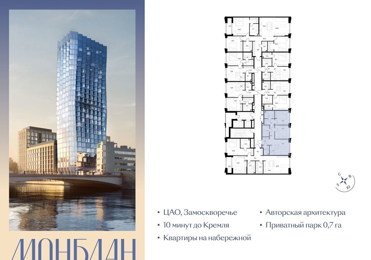 квартира г Москва метро Павелецкая наб Шлюзовая 2/1с 1 Элитный жилой комплекс «Монблан» муниципальный округ Замоскворечье фото 2