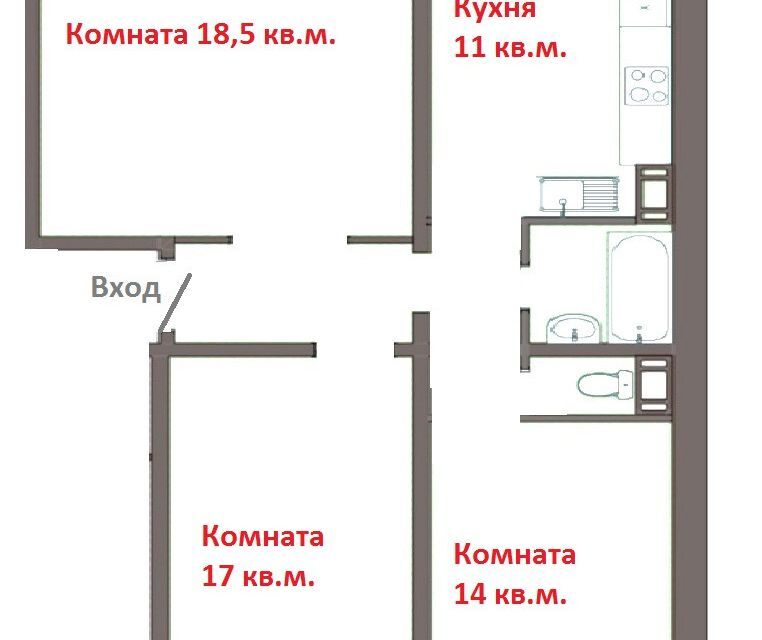 квартира г Челябинск р-н Курчатовский Парковый пр-кт Краснопольский 28 Челябинский городской округ фото 3