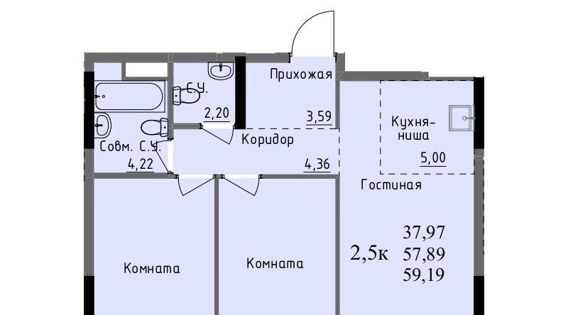 квартира г Ижевск р-н Первомайский проезд Ключевой 23а Поселок фото 1