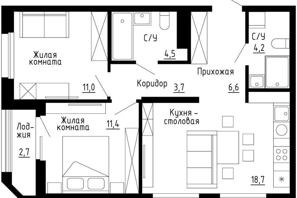 квартира г Владивосток р-н Первореченский ул Иртышская Владивостокский городской округ, 19 ст 1 стр фото 1