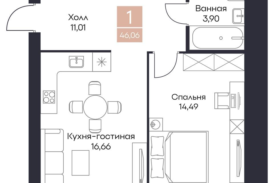 квартира р-н Рязанский с Поляны Жилой комплекс Поляна фото 1