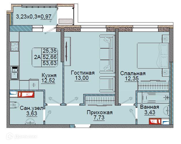 квартира г Краснодар р-н Прикубанский проезд им. Репина 3 Краснодар городской округ фото 1