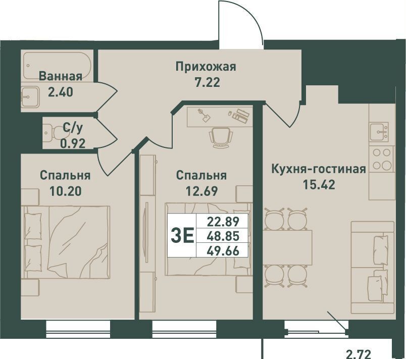 квартира р-н Выборгский п Свердлово мкр. Свердлова-1, уч. 10 фото 1