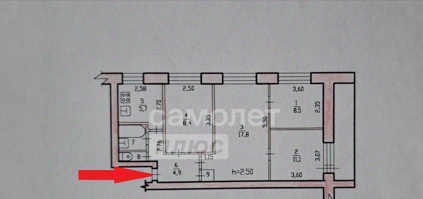 квартира г Хабаровск р-н Кировский ул Знаменщикова 51 фото 2