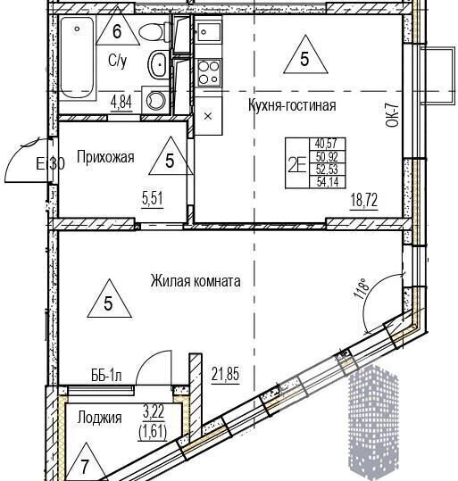 квартира г Воронеж р-н Железнодорожный Северо-Восточный ЖК «Z-town» ул. Набережная Чуева, д. 7 фото 1