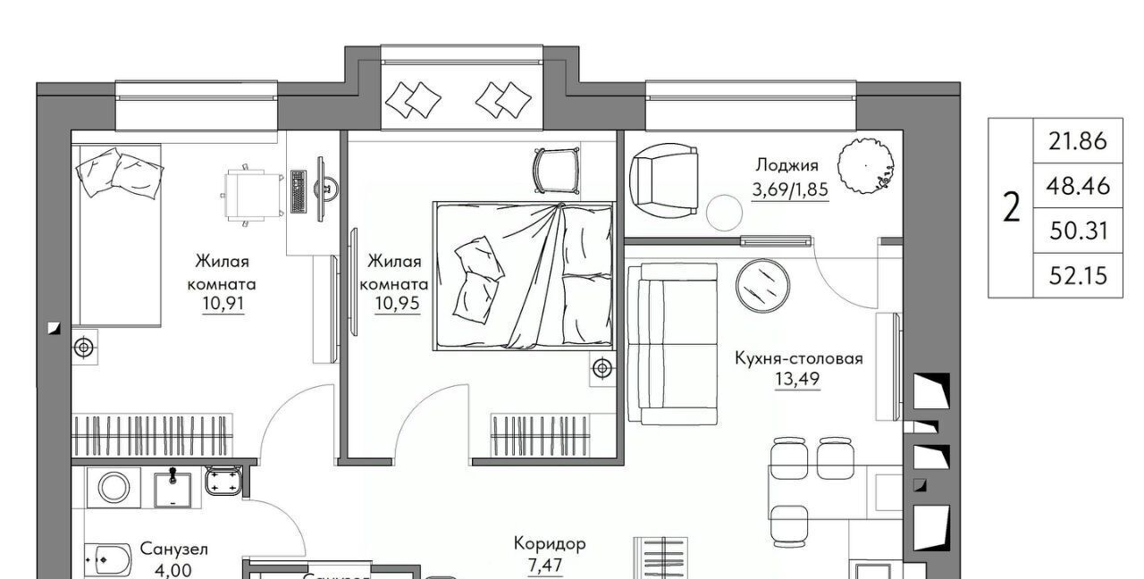 квартира г Калуга р-н Октябрьский Жилыеы Острова кв-л фото 1