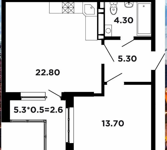 квартира г Краснодар р-н Прикубанский ул им. Мурата Ахеджака 12 корп. 9 фото 4