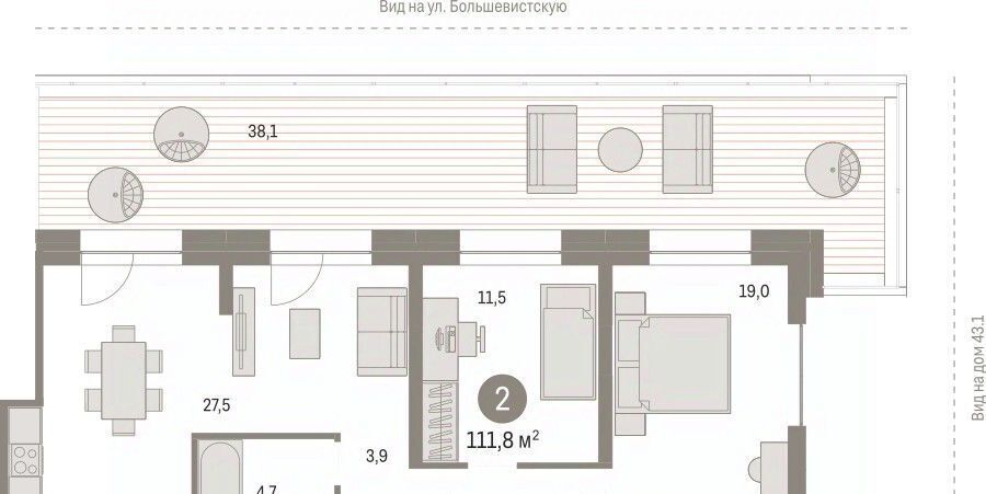 квартира г Новосибирск р-н Октябрьский ул Большевистская 43/2с фото 1