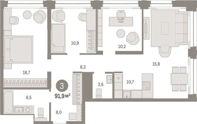 р-н Центральный Гагаринская ул Семьи Шамшиных 91 блок-секция 8 фото