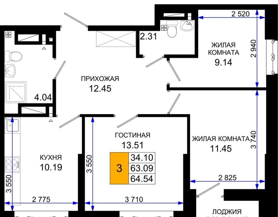 квартира г Ростов-на-Дону р-н Октябрьский Нефтекачка ЖК «Октябрь Парк» квартал фото 2