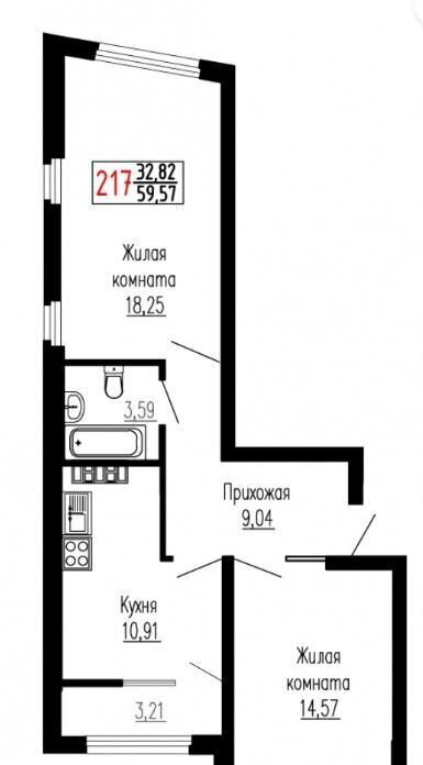 квартира г Екатеринбург р-н Чкаловский Ботаническая ул Лыжников 3 фото 2