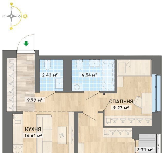 квартира г Екатеринбург Чкаловская ул Николая Кичигина 7 фото 1