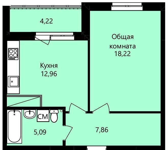 квартира г Саранск р-н Октябрьский ул Юрия Святкина 14 ЖК «Гармония» фото 2