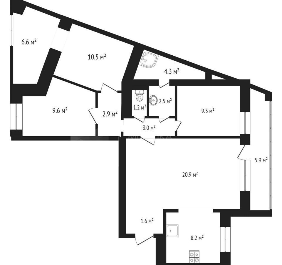 квартира г Тюмень р-н Калининский ул Николая Чаплина 132 фото 24