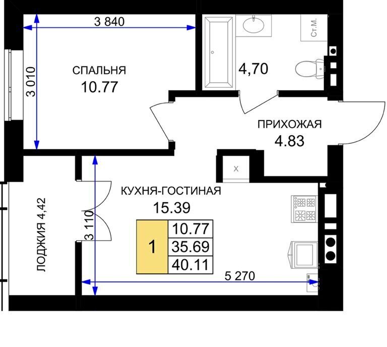 квартира р-н Гурьевский г Гурьевск ул Героя России Катериничева 2 фото 1