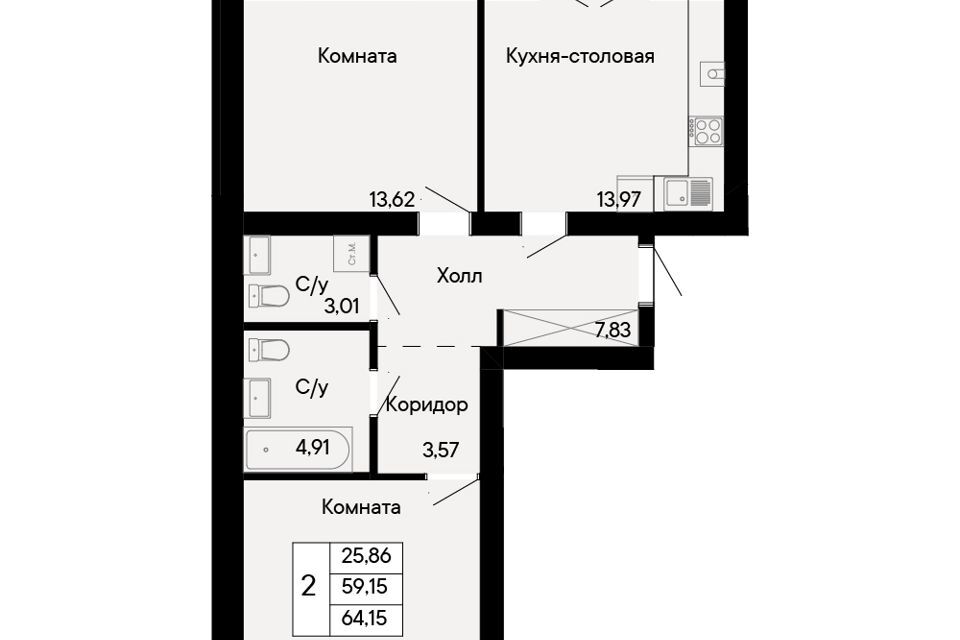 квартира г Ростов-на-Дону р-н Октябрьский пер Бориславский 47 Ростов-на-Дону городской округ фото 1