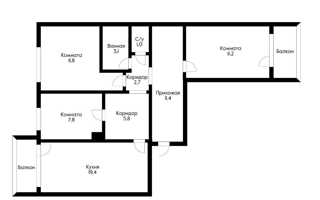 квартира г Краснодар р-н Прикубанский ул Черкасская 43 фото 15