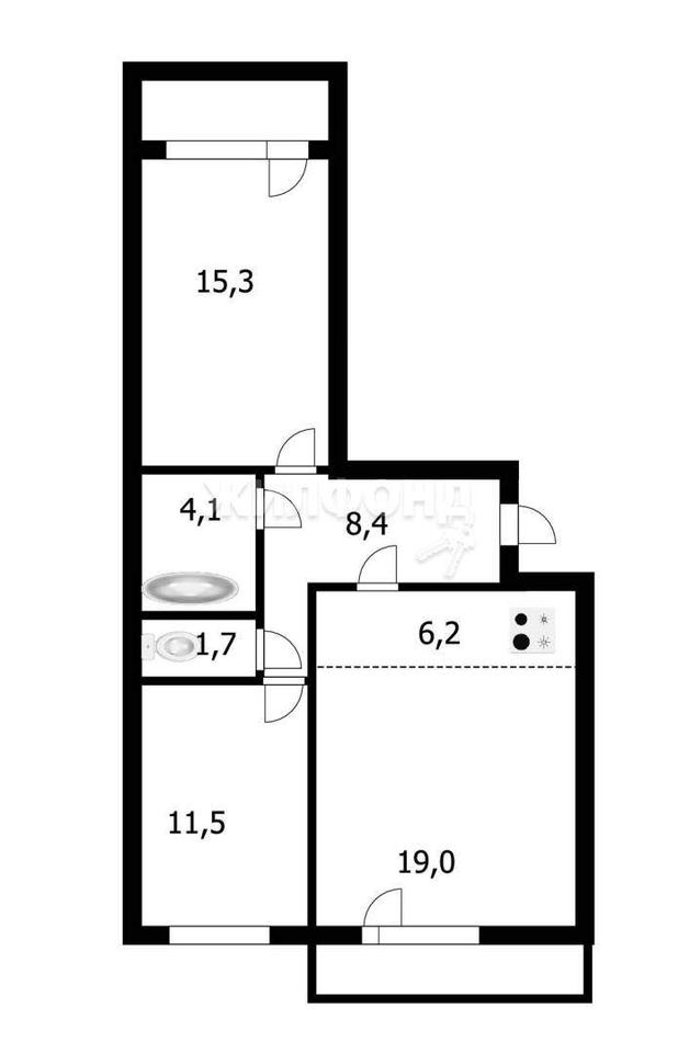 квартира г Новосибирск ул Бородина 56 Площадь Маркса фото 17