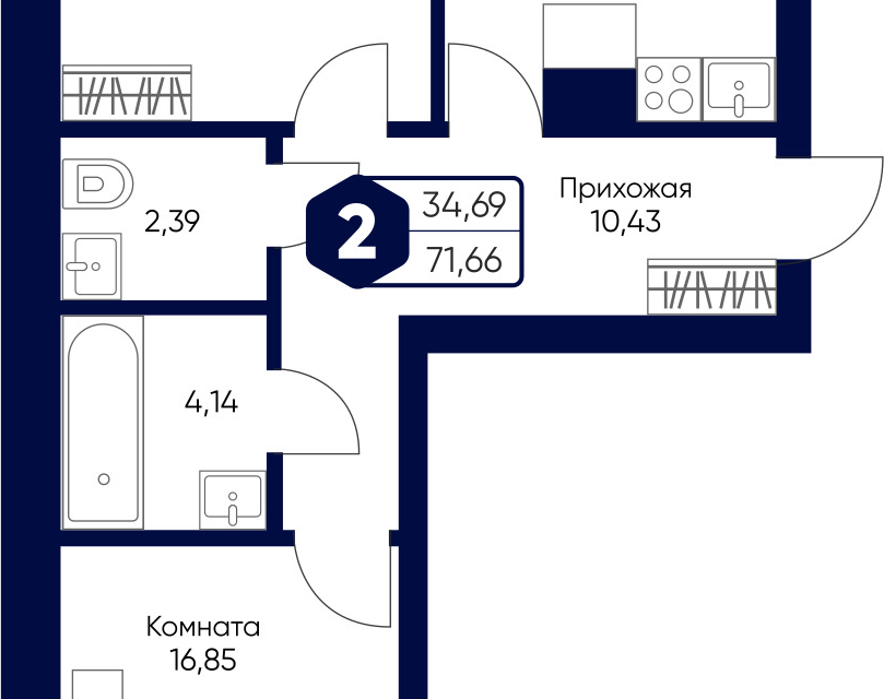 квартира городской округ Дмитровский с Озерецкое б-р Радости 2 фото 1