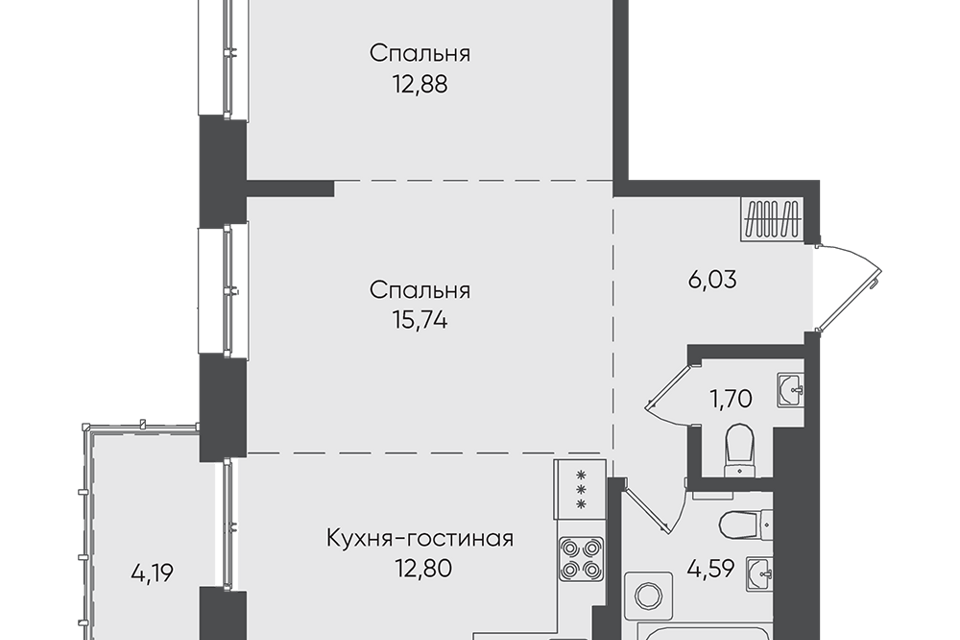 квартира г Иркутск жк Новые горизонты, Иркутск городской округ фото 1