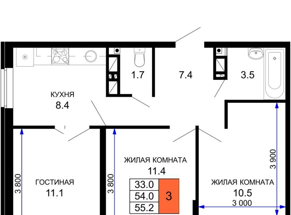 квартира г Краснодар р-н Прикубанский ЖК «Дыхание» фото 1