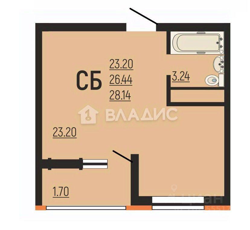 квартира г Краснодар р-н Прикубанский ул Заполярная 39/10 ЖК «Славянка» фото 5