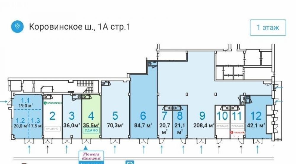 торговое помещение г Москва метро Окружная ш Коровинское 1а фото 1