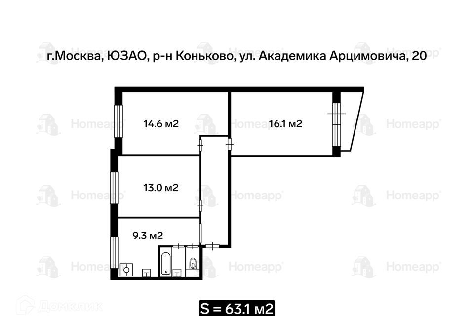 квартира г Москва ул Академика Арцимовича 20 Юго-Западный административный округ фото 2