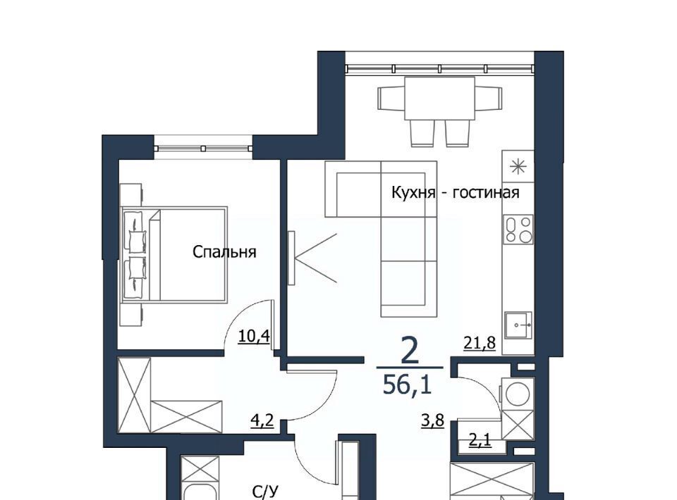квартира г Красноярск р-н Центральный ул Петра Подзолкова 15бк/4 фото 1
