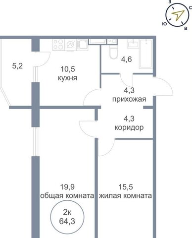 квартира г Сургут р-н Восточный тракт Югорский 54/1 ЖК «Георгиевский» фото