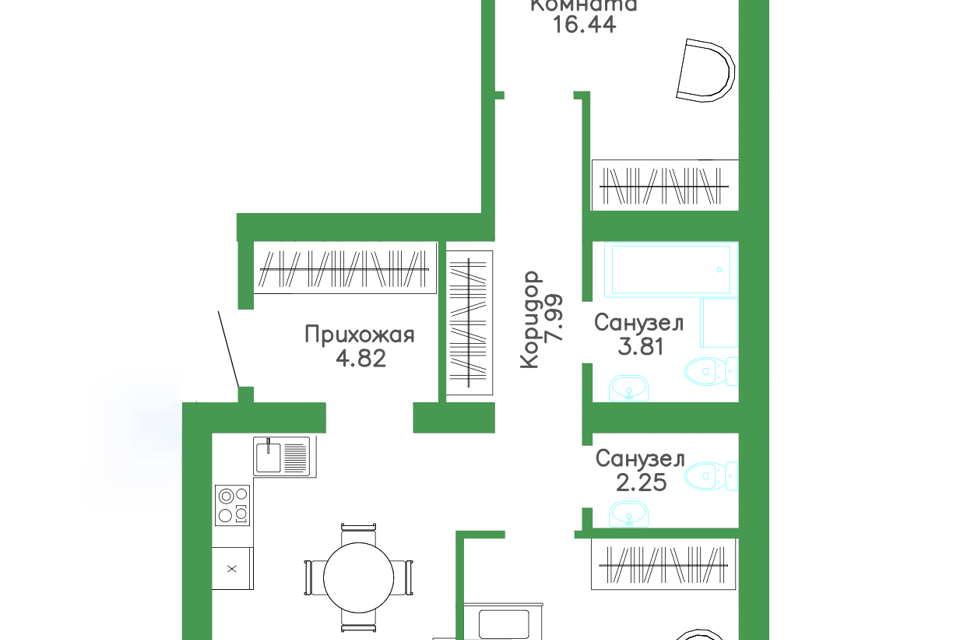 квартира р-н Тюменский п Московский Новая, 17 к 1 / Новая, 17 ст 2 фото 1