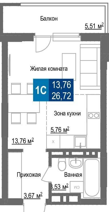 квартира г Новосибирск р-н Заельцовский Заельцовская ул Светлановская 52/3 фото 2