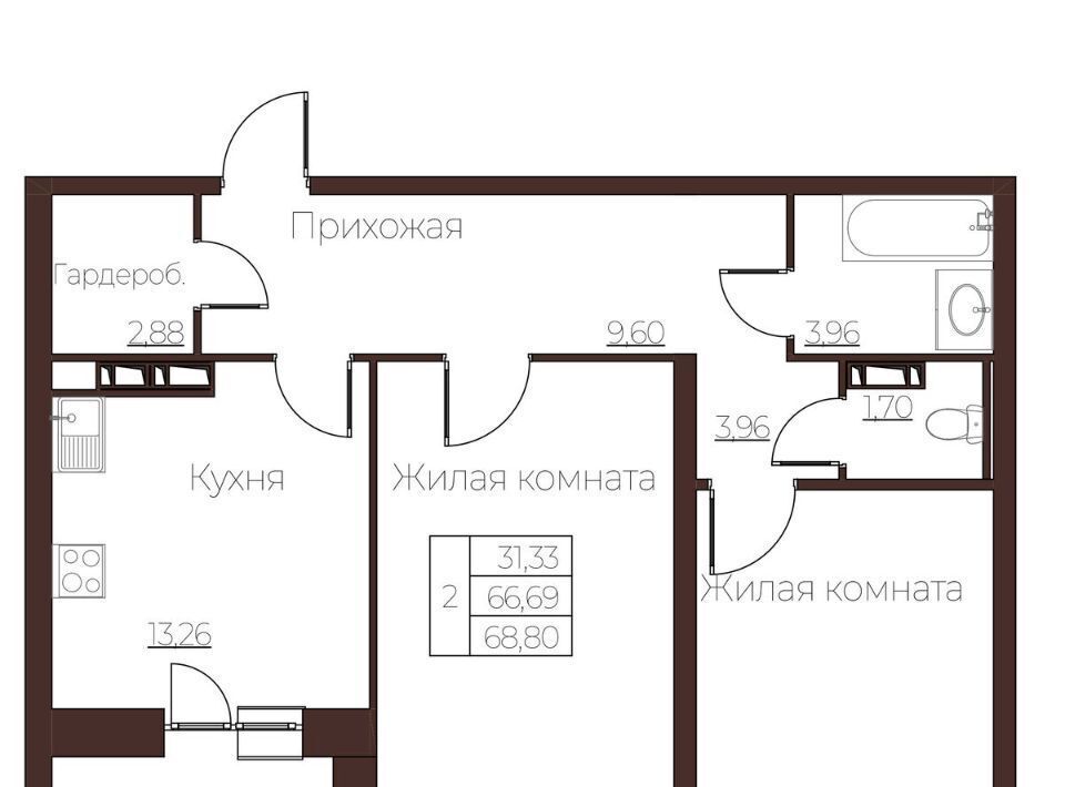 квартира г Орел р-н Заводской ул Левый Берег реки Оки 21к/1 фото 1