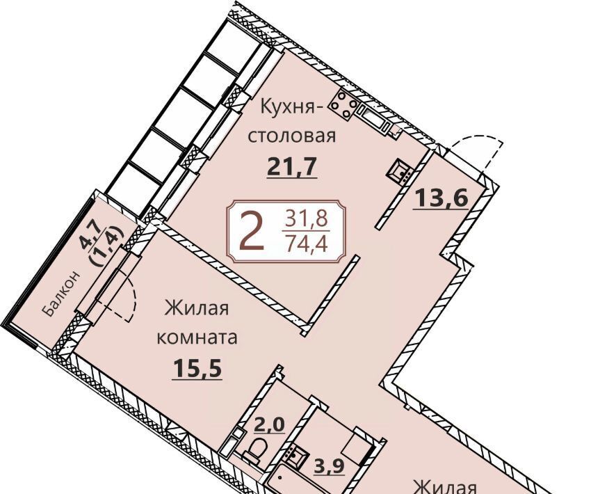 квартира г Чебоксары р-н Московский ул Герцена поз 3 фото 1