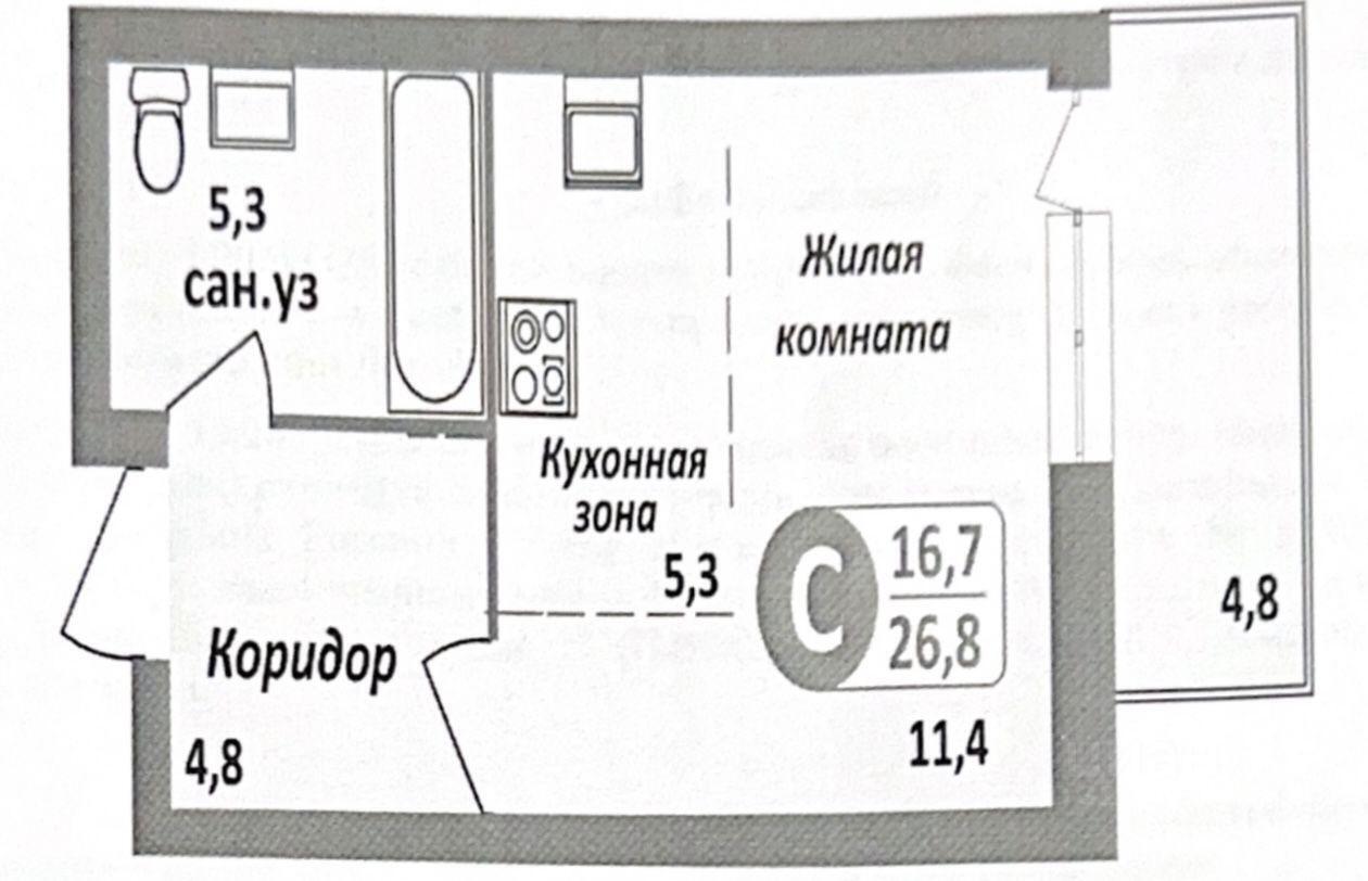 квартира г Новосибирск р-н Центральный ул Семьи Шамшиных 90/5 фото 12